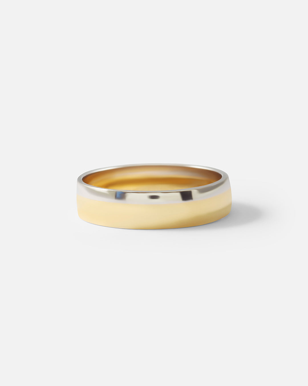 Slight Domed Band / 2-Tone By fitzgerald jewelry in Wedding Bands Category