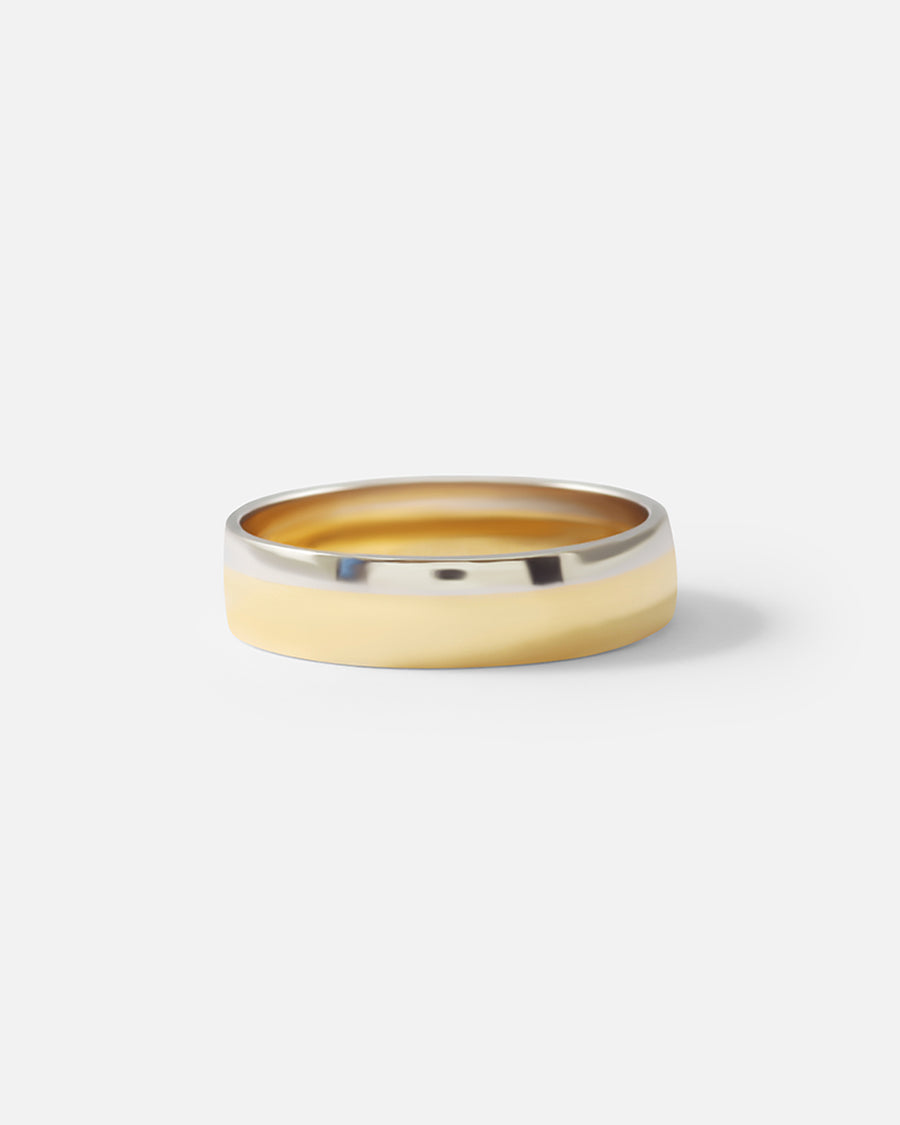 Slight Domed Band / 2-Tone By fitzgerald jewelry in WEDDING Category