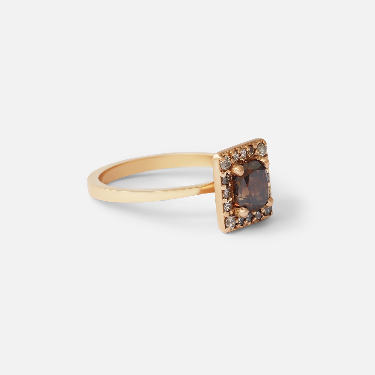 Cathedral / Halo Champagne Cushion By fitzgerald jewelry in ENGAGEMENT Category