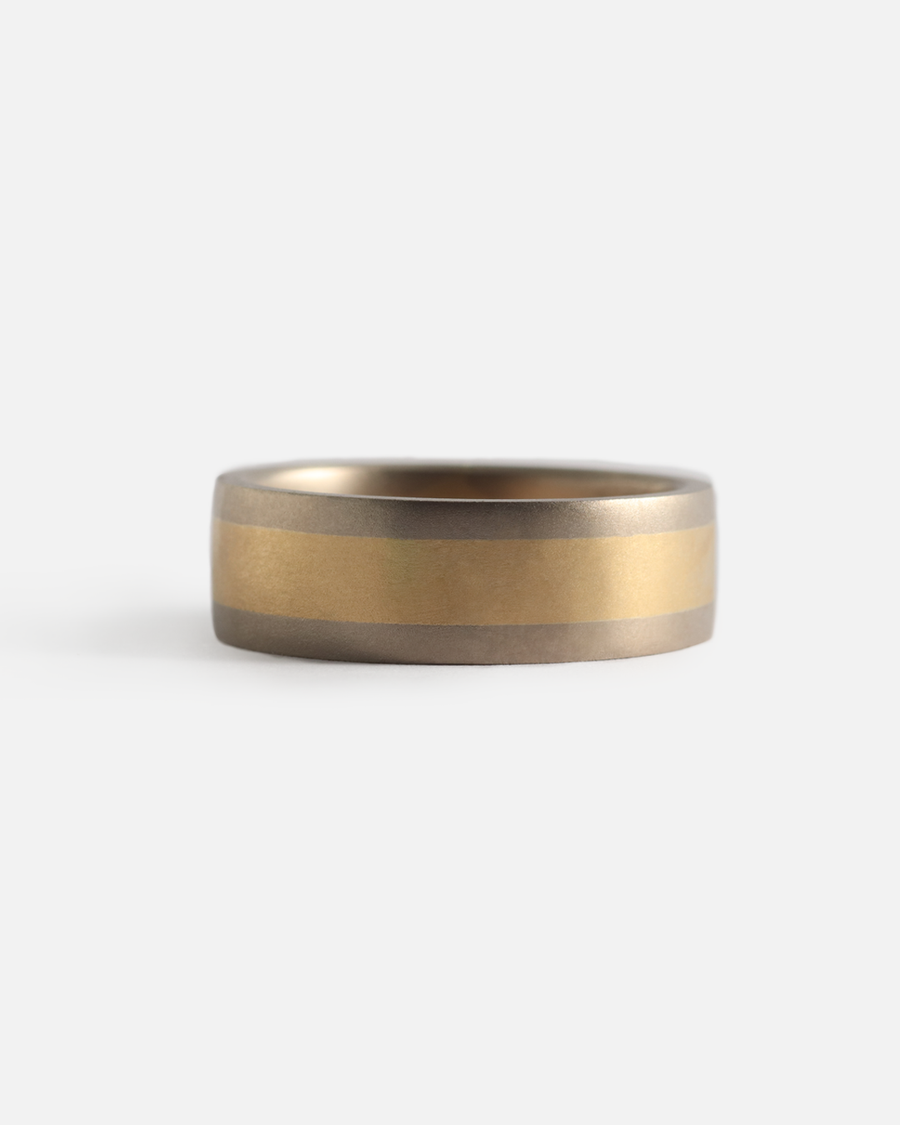 Flat Band / 7mm Wide 2-Tone By fitzgerald jewelry in WEDDING Category