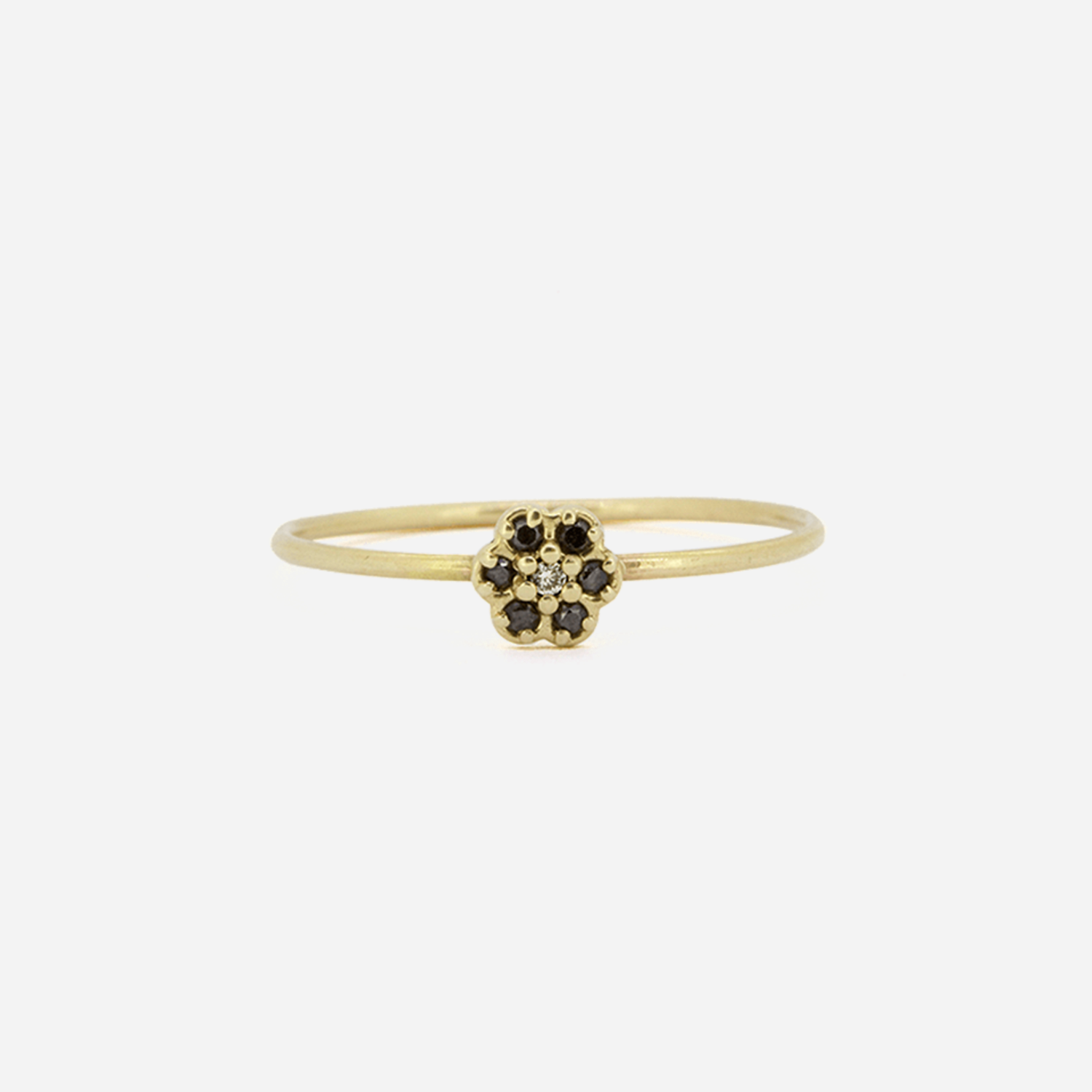 Flower Cluster / Black Diamond Ring By fitzgerald jewelry in rings Category