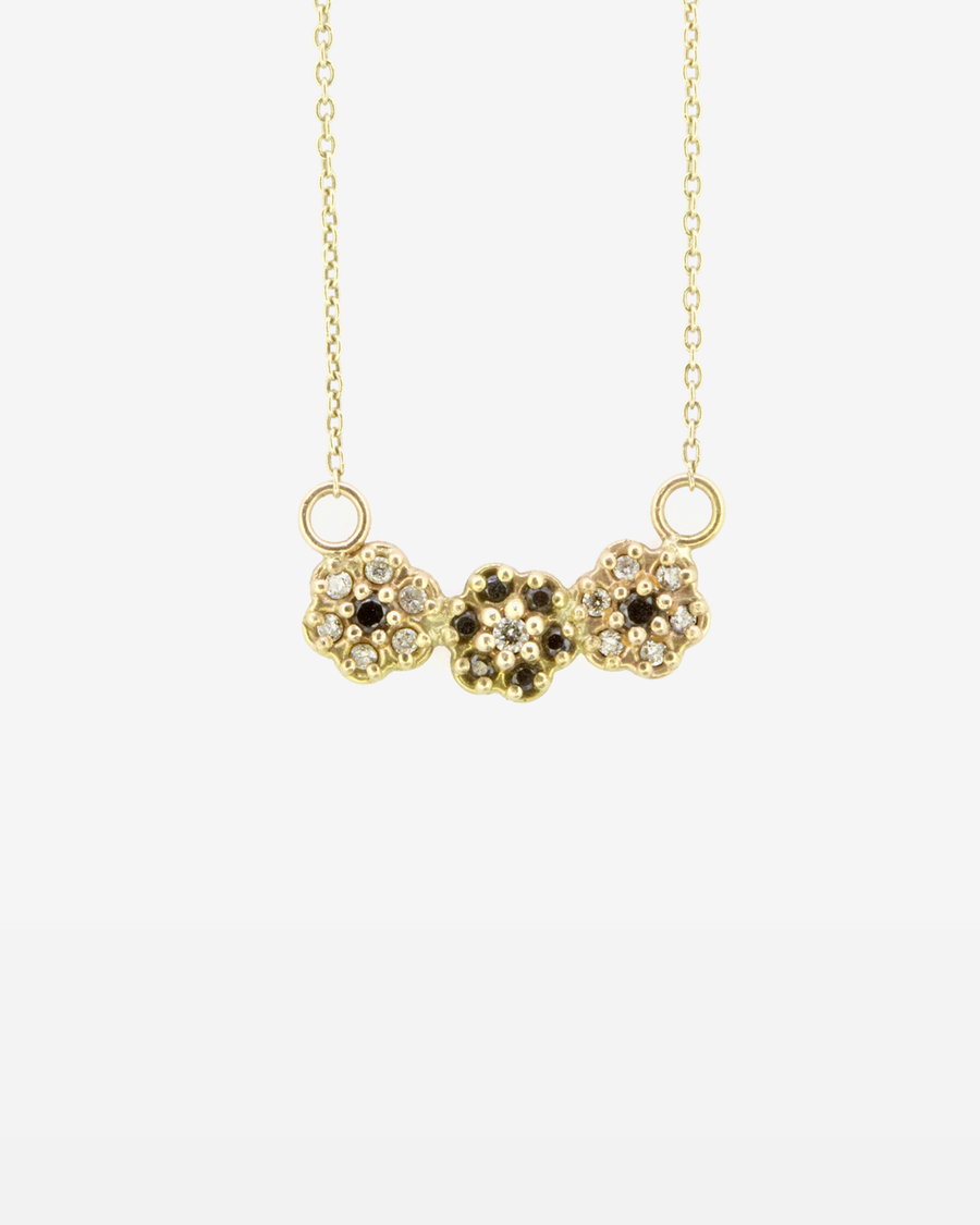 Flower Cluster / Black + White Diamond Triple Pendant By fitzgerald jewelry in pendants Category