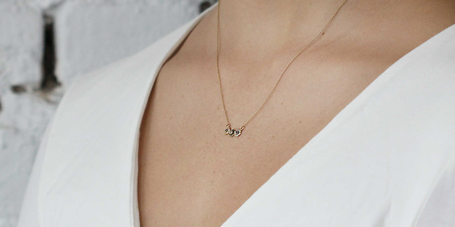 Flower Cluster / Black + White Diamond Triple Pendant By fitzgerald jewelry in pendants Category