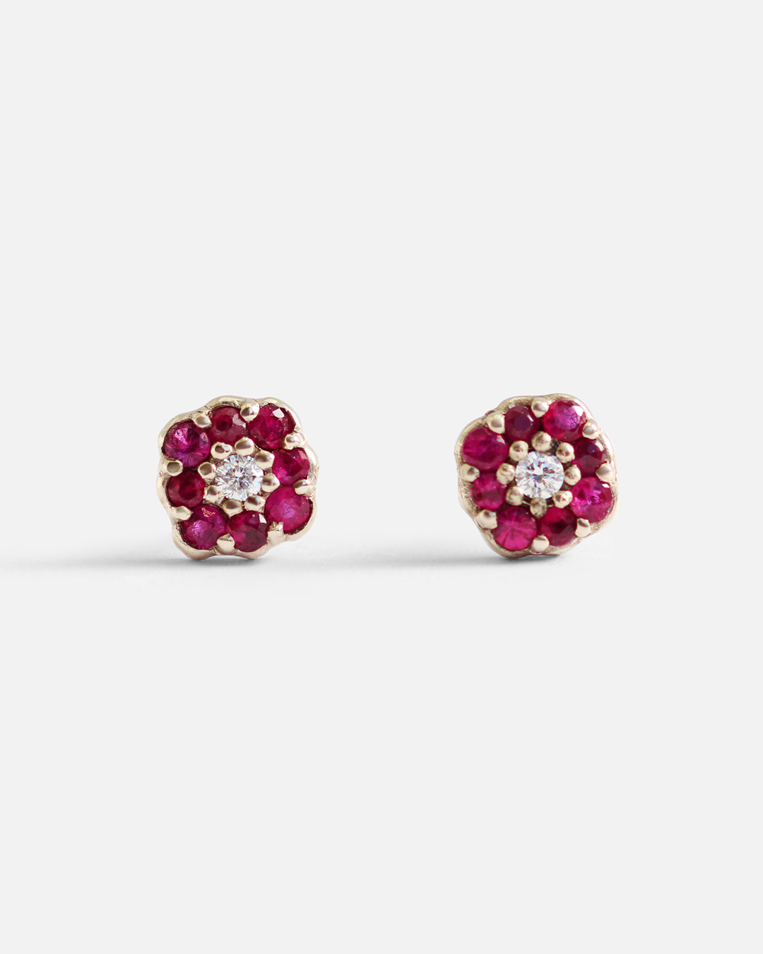 Flower Cluster / Ruby Studs By fitzgerald jewelry in earrings Category