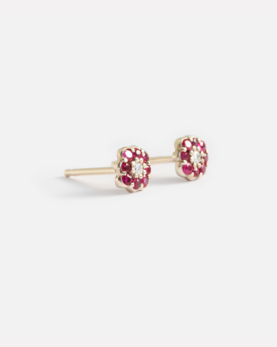 Flower Cluster / Ruby Studs By fitzgerald jewelry in earrings Category
