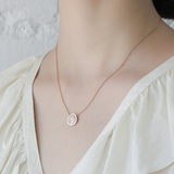 Leaf / Large Rose Gold + Diamonds Pendant By Hiroyo