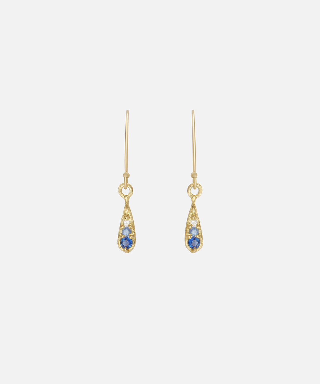 Silk / Gradient Blue Sapphire Earrings By Hiroyo
