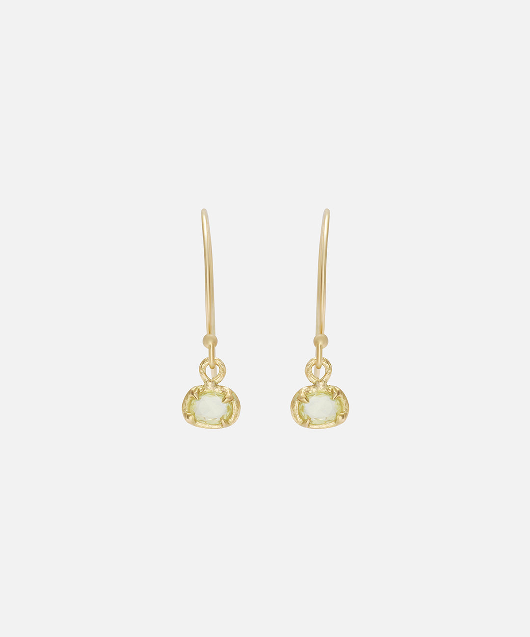 Silk / Rose Cut Yellow Sapphire Earrings By Hiroyo