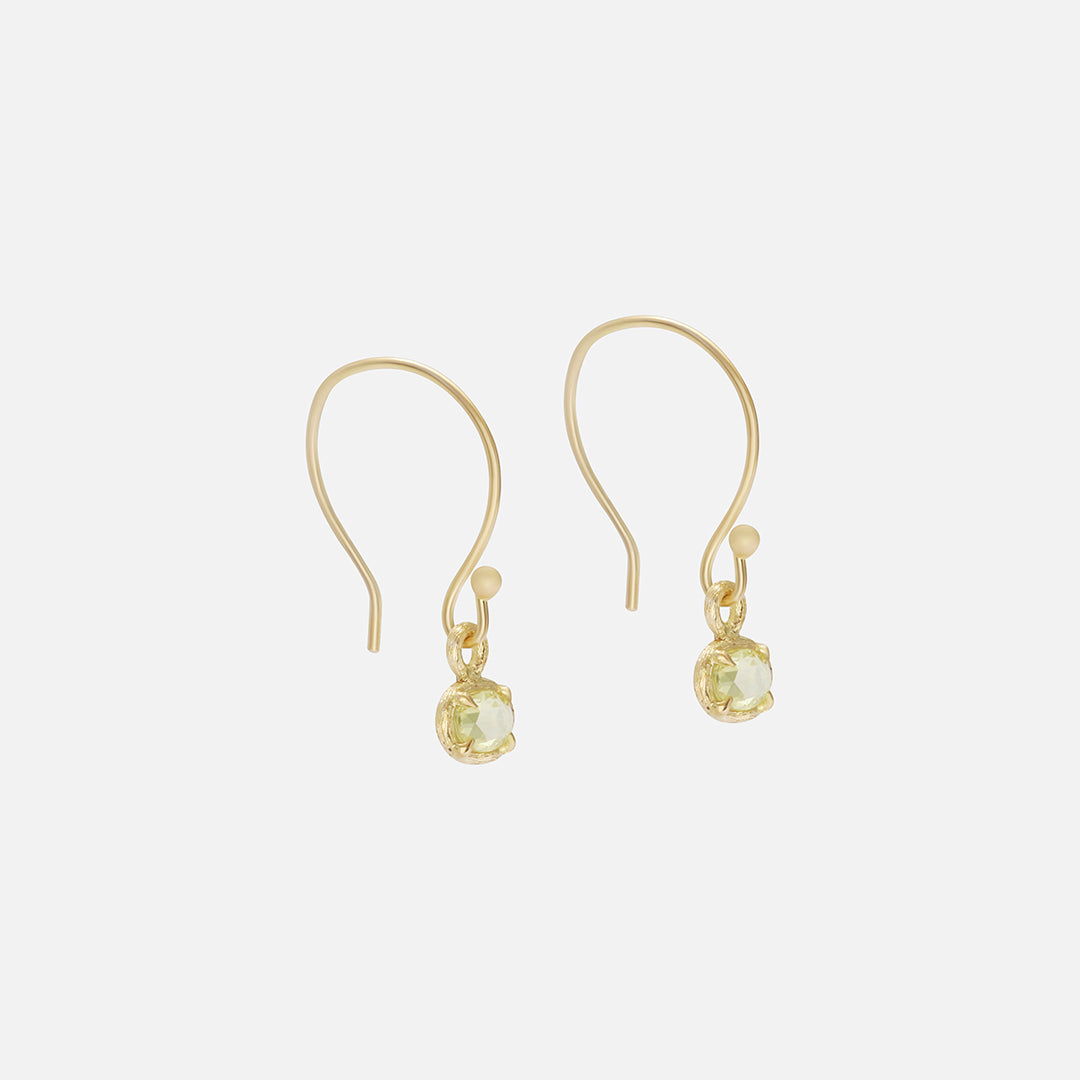 Silk / Rose Cut Yellow Sapphire Earrings By Hiroyo in earrings Category