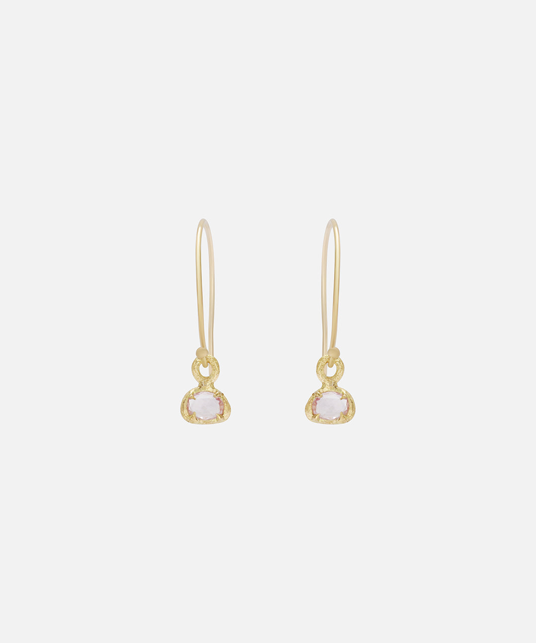 Silk / Rose Cut Pink Sapphire Earrings By Hiroyo