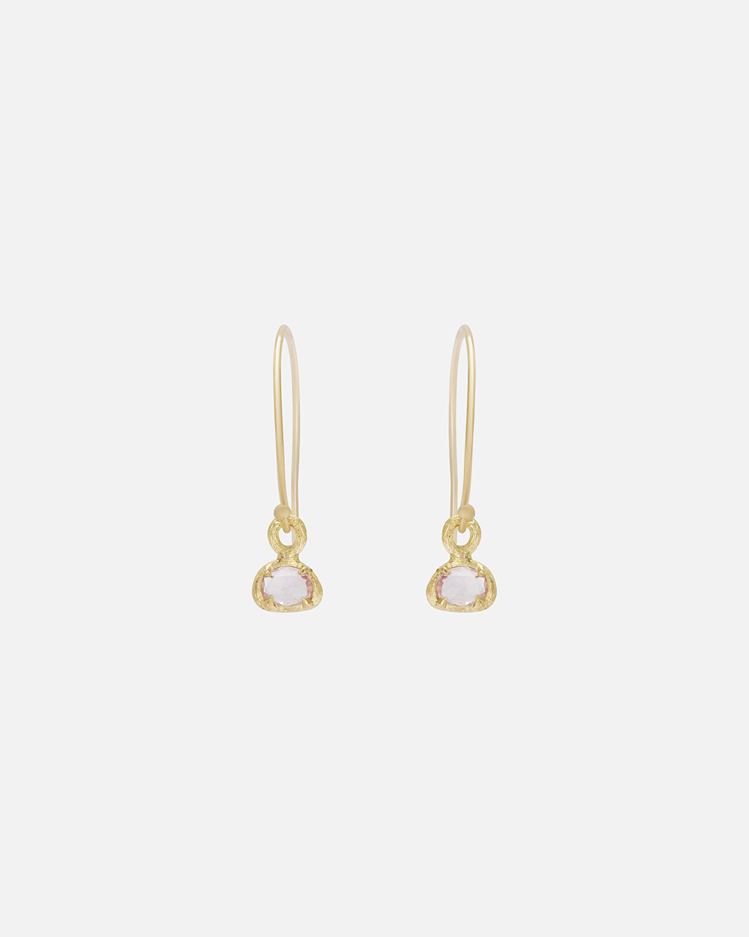 Silk / Rose Cut Pink Sapphire Earrings By Hiroyo