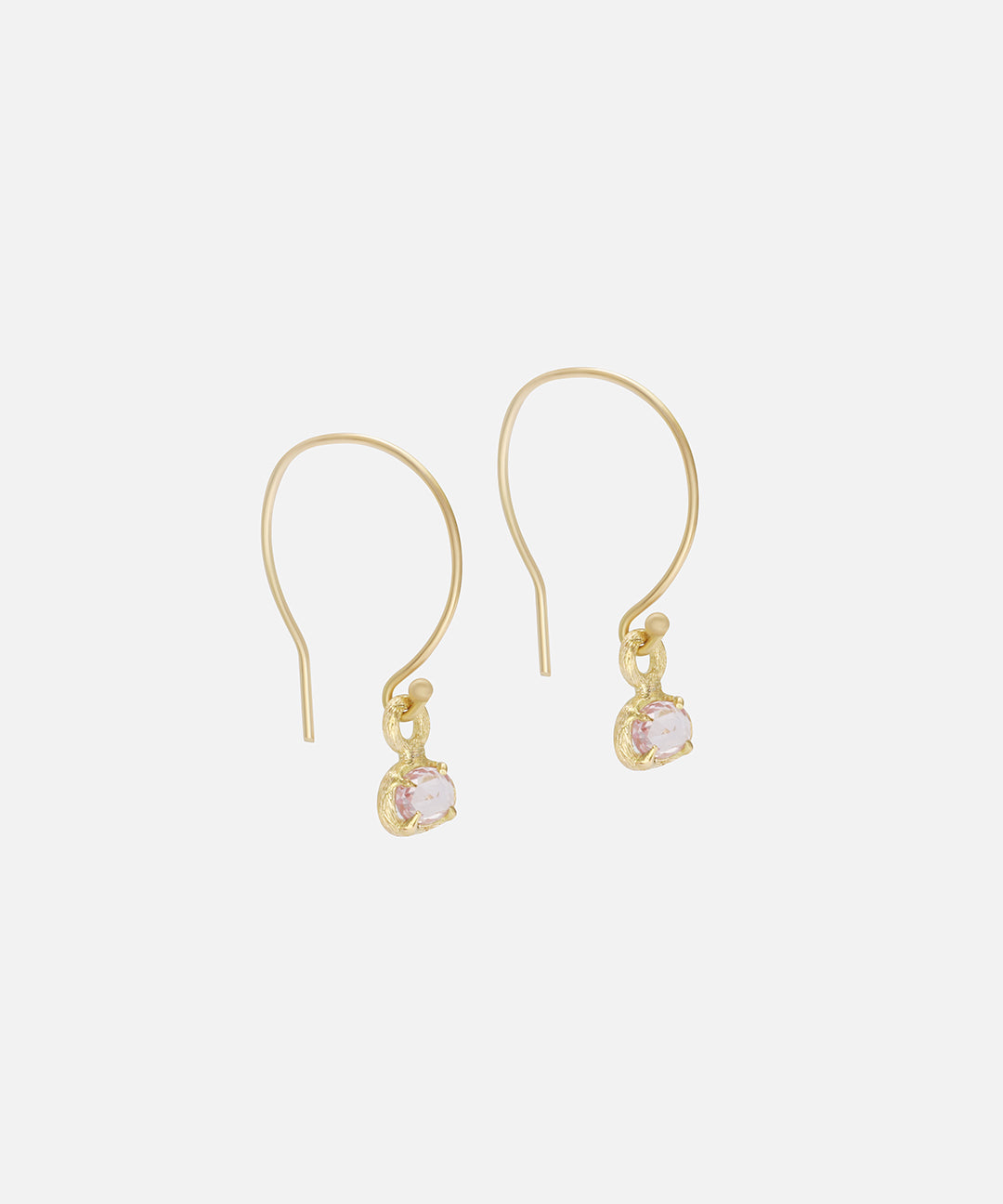 Silk / Rose Cut Pink Sapphire Earrings By Hiroyo