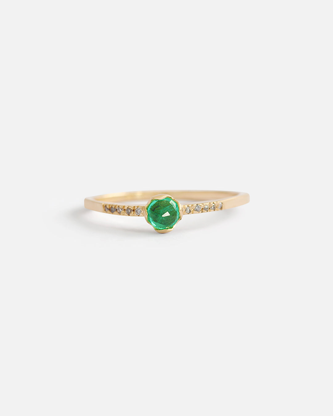 Pave / 3mm Emerald By Hiroyo in Engagement Rings Category