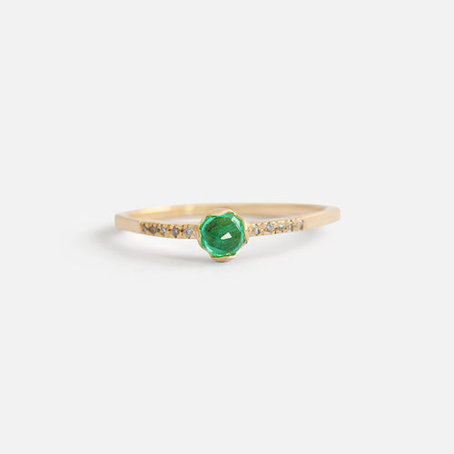Pave / 3mm Emerald By Hiroyo in ENGAGEMENT Category