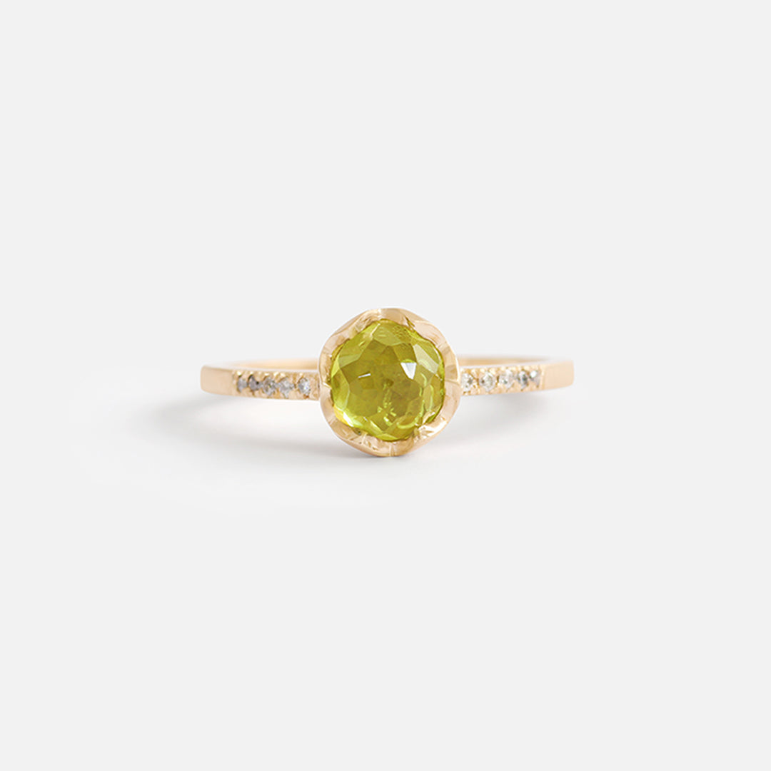 Pave / 6mm Peridot By Hiroyo in Engagement Rings Category