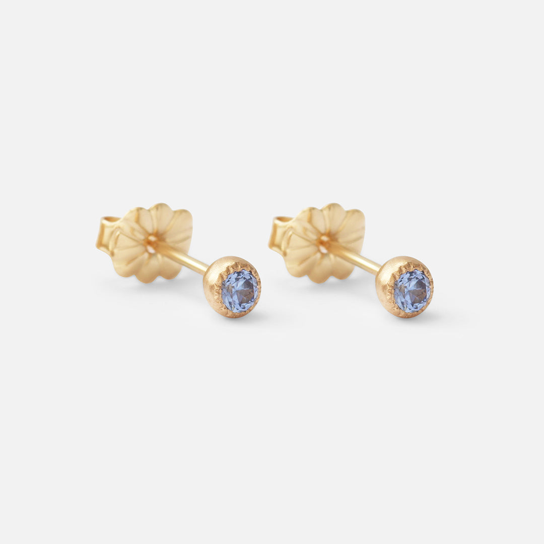 Melee Ball / Light Blue Sapphire Studs By Hiroyo in earrings Category
