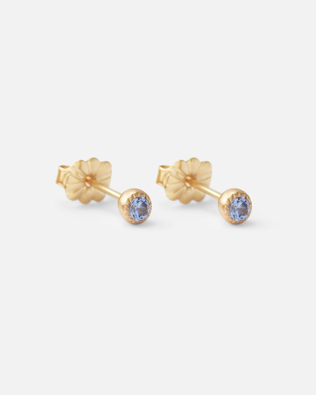 Melee Ball / Light Blue Sapphire Studs By Hiroyo