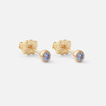 Melee Ball / Light Blue Sapphire Studs By Hiroyo