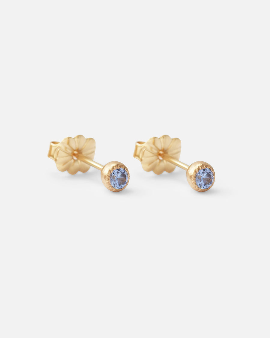 Melee Ball / Light Blue Sapphire Studs By Hiroyo in earrings Category