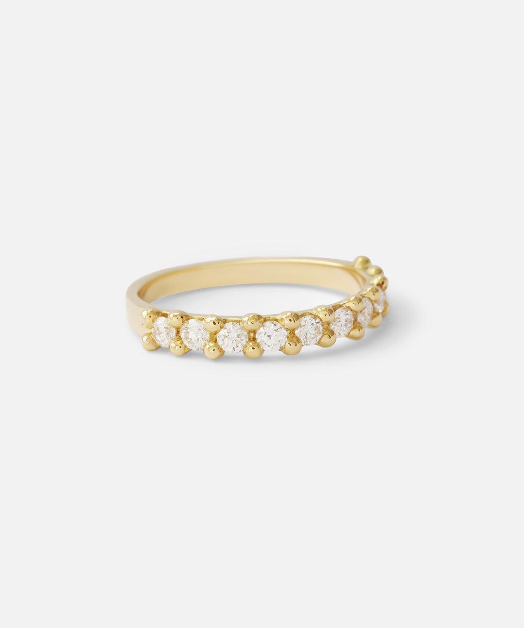 Side view of Dew / 2.3mm Brilliant Cut Diamond Ring in 18k Yellow Gold