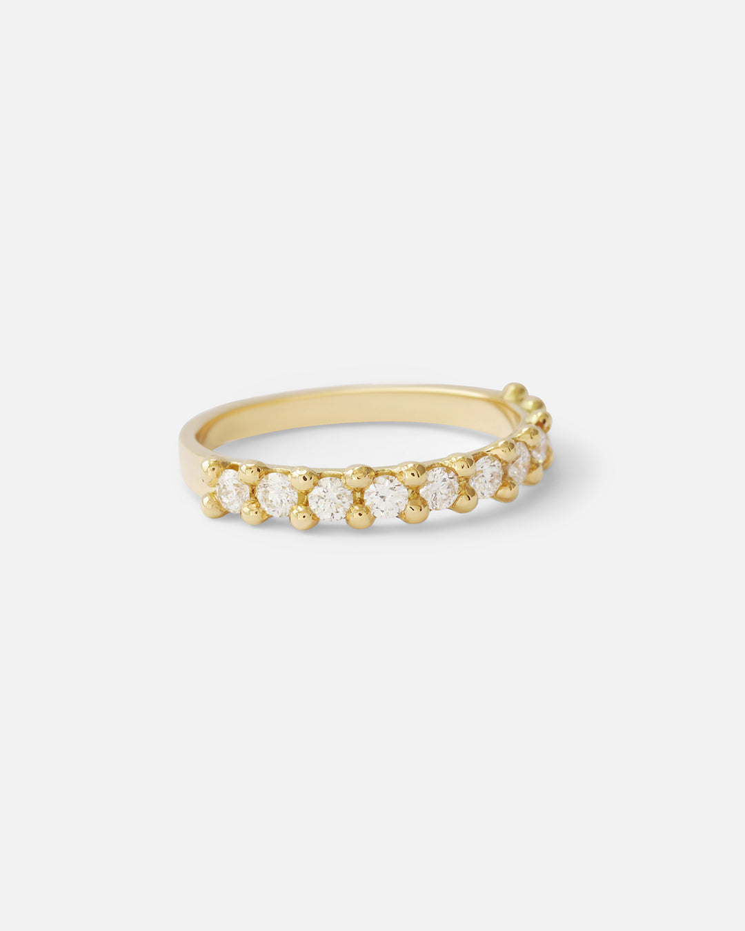 Side view of Dew / 2.3mm Brilliant Cut Diamond Ring in 18k Yellow Gold