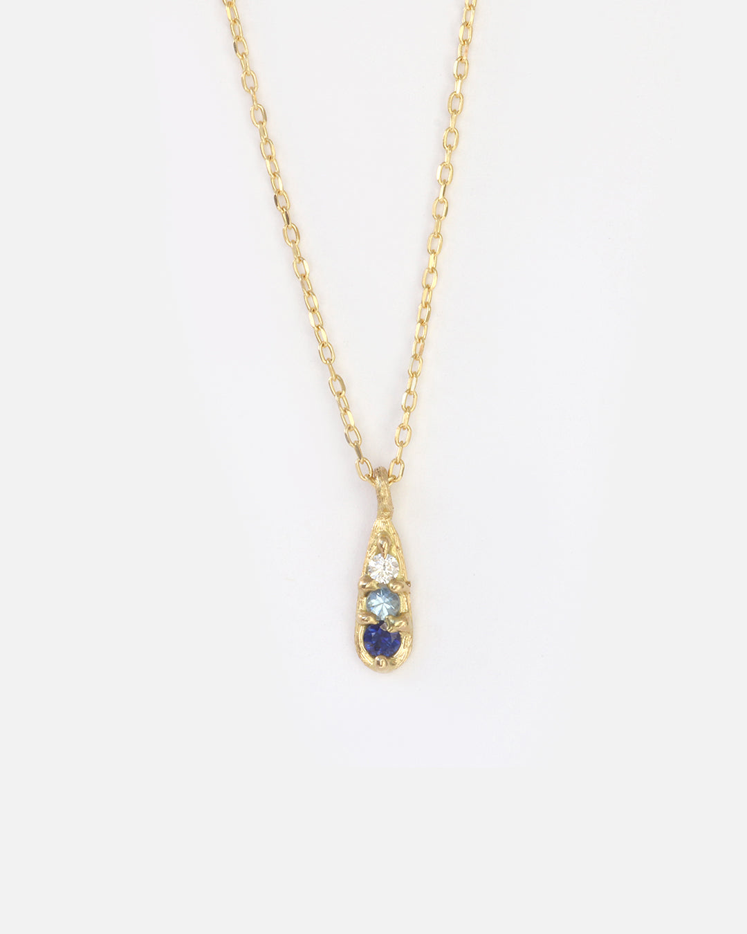 Silk / Gradient Sapphire + Diamond Pendant By Hiroyo