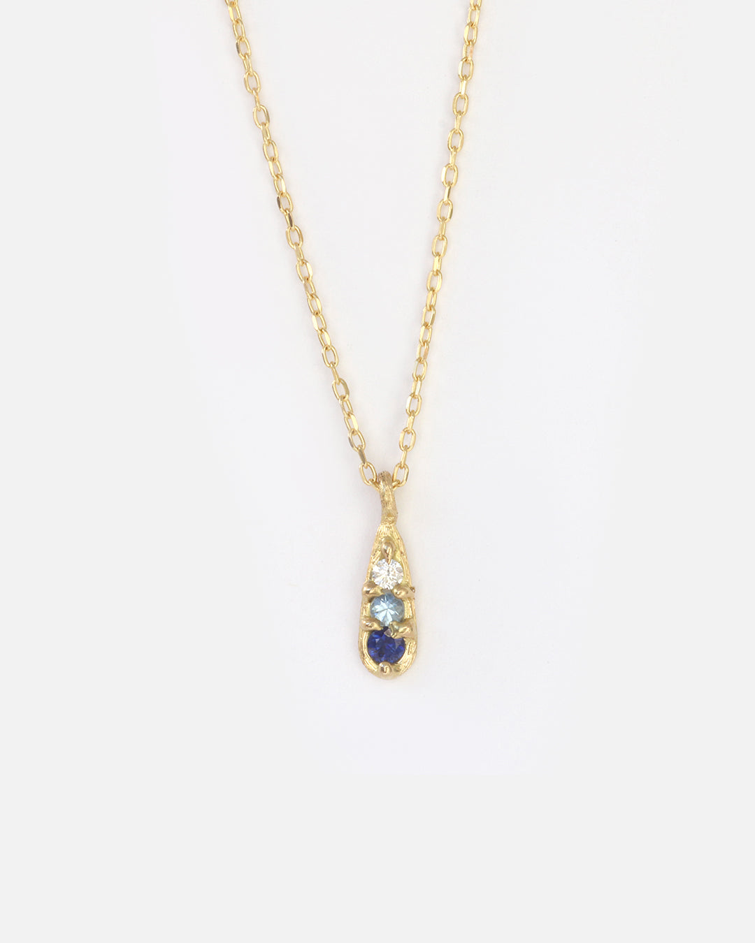 Silk / Gradient Sapphire + Diamond Pendant By Hiroyo in pendants Category