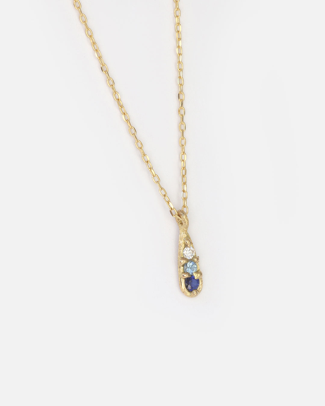 Silk / Gradient Sapphire + Diamond Pendant By Hiroyo in pendants Category