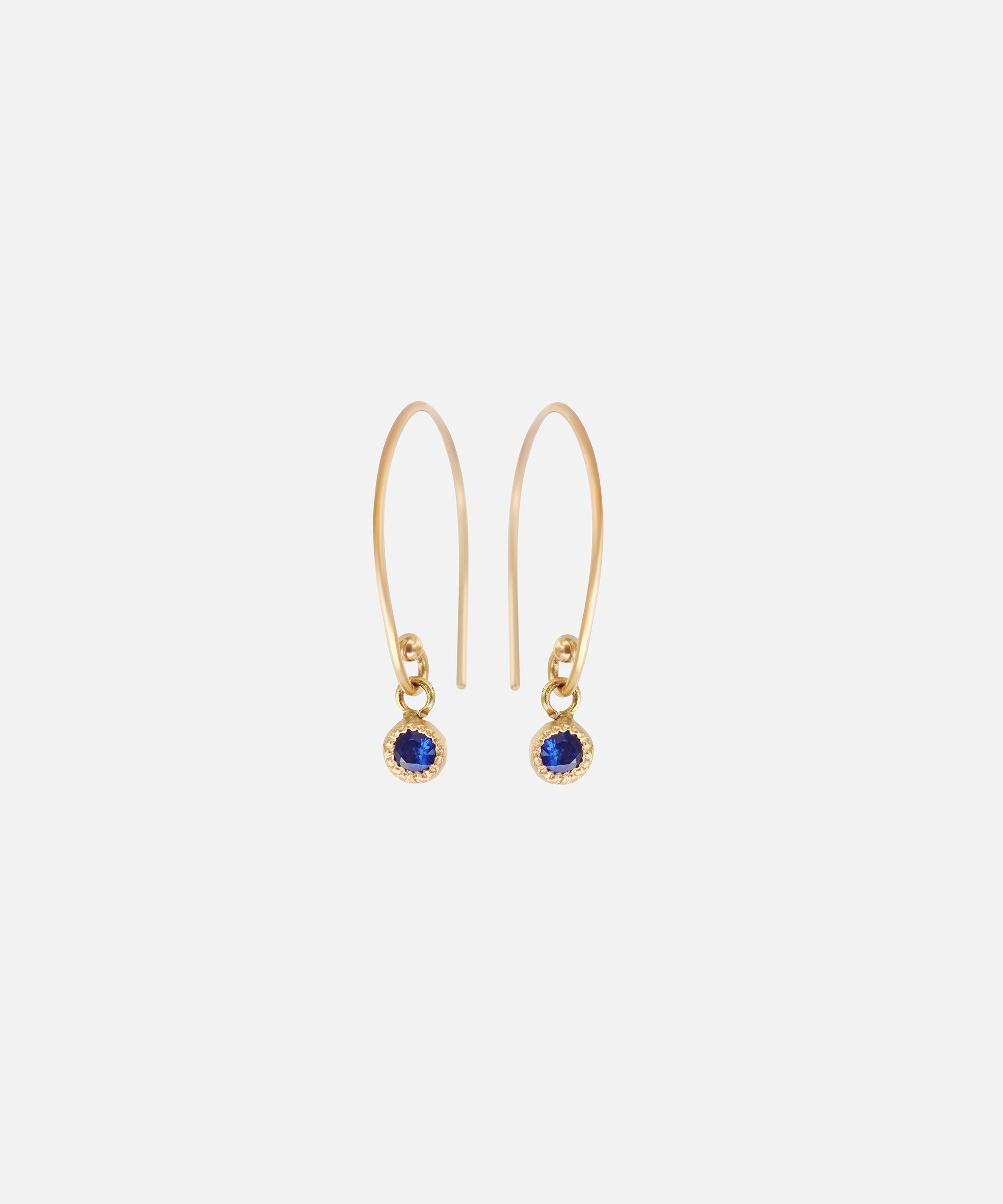 Melee Ball Loop / Sapphire Earrings By Hiroyo