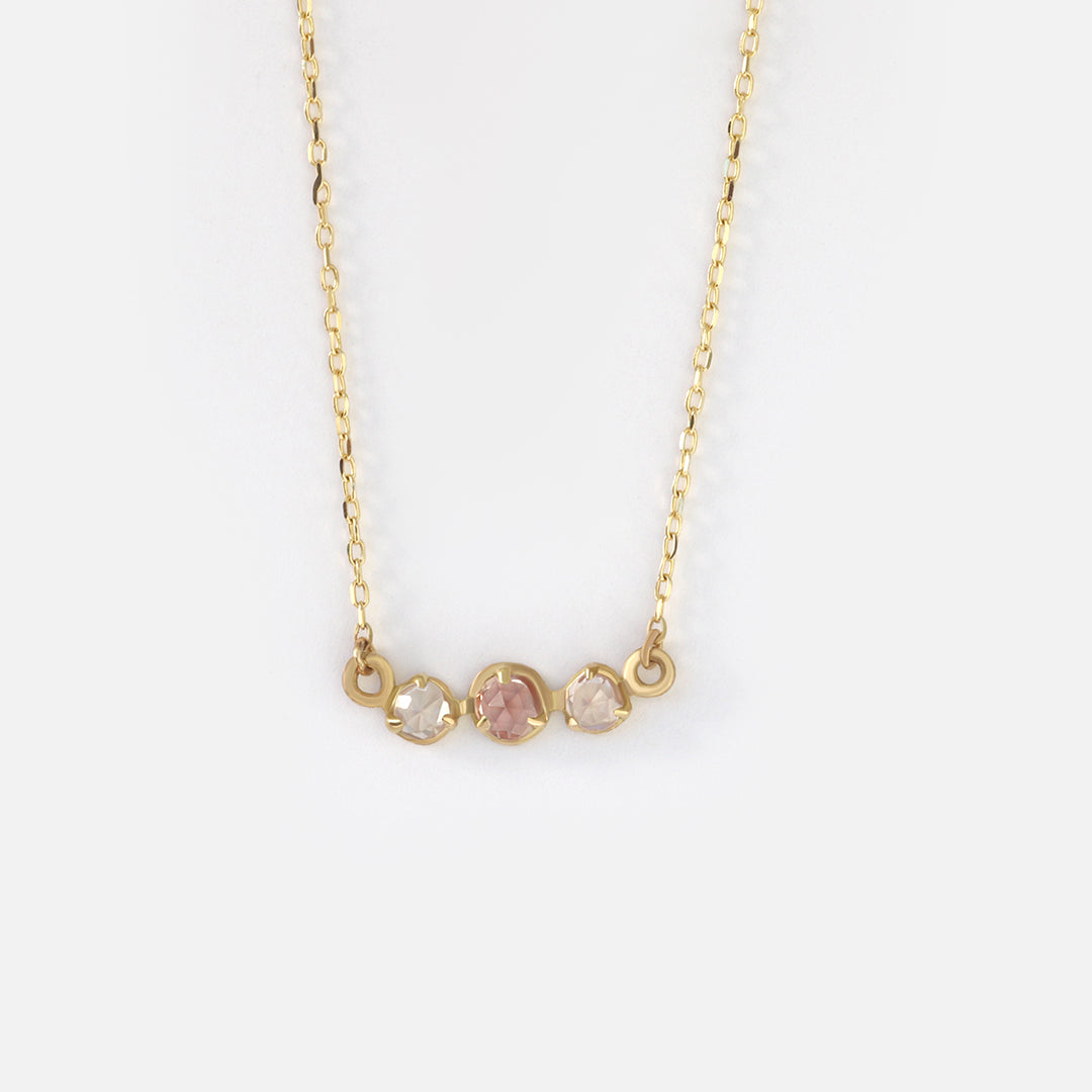 Silk / Pink + Orange Sapphire Pendant By Hiroyo in pendants Category