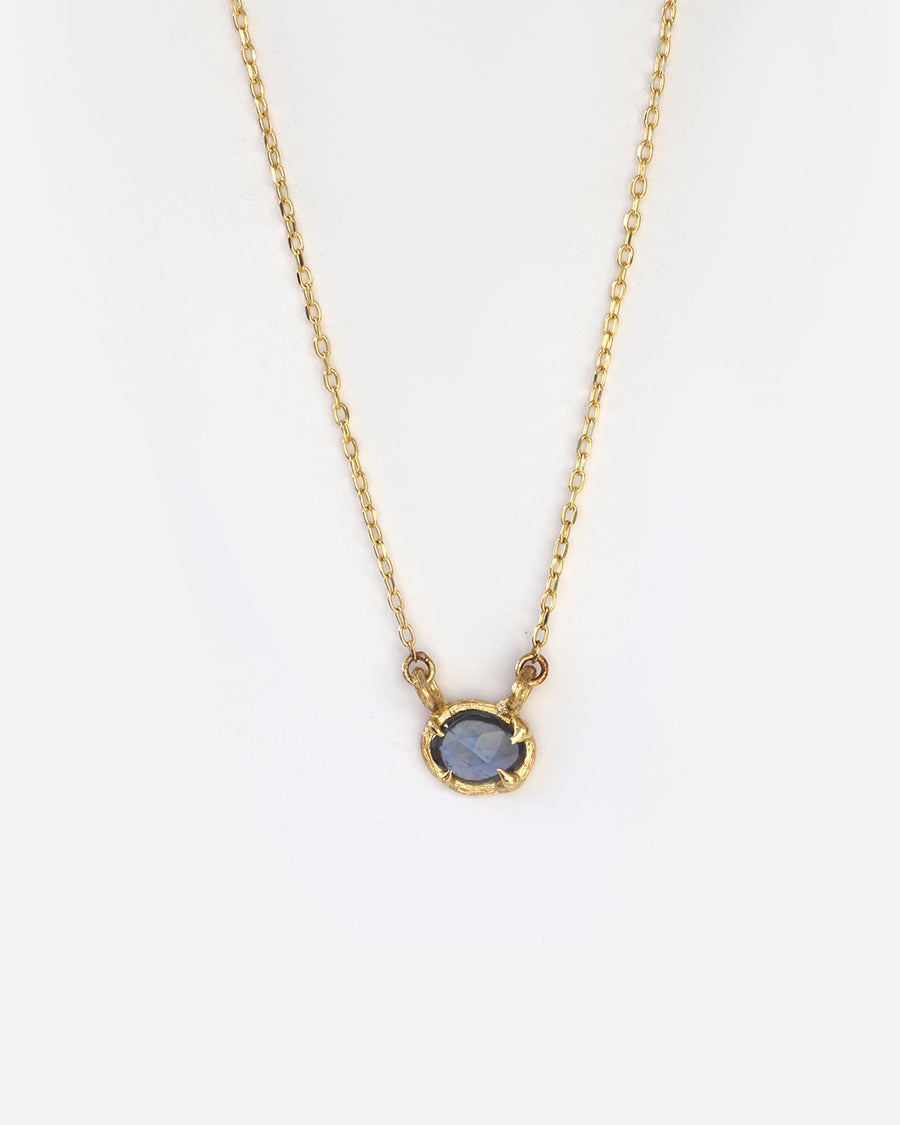 Silk / Rose Cut Blue Sapphire Pendant By Hiroyo in pendants Category