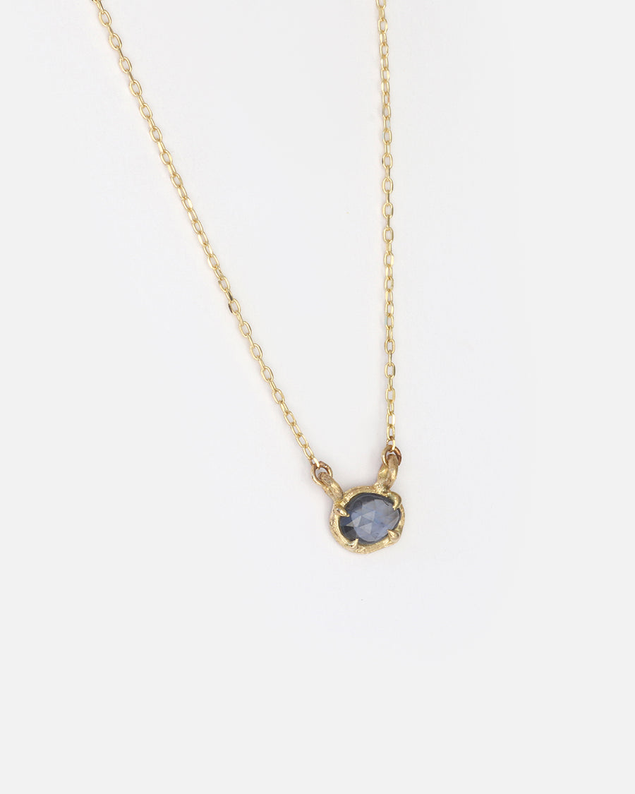 Silk / Rose Cut Blue Sapphire Pendant By Hiroyo in pendants Category
