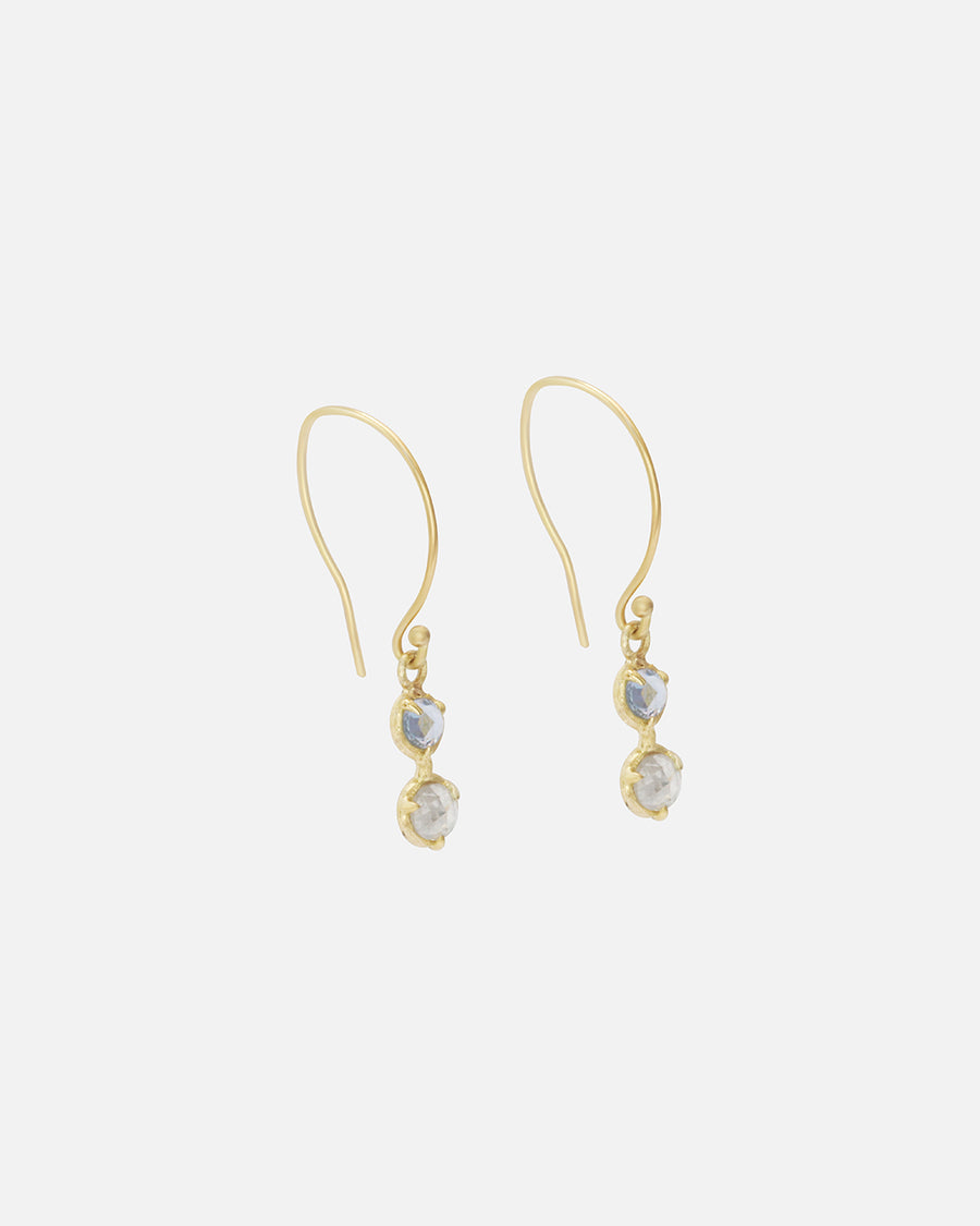 Silk / Rose Cut Diamond + Sapphire Earrings By Hiroyo in earrings Category