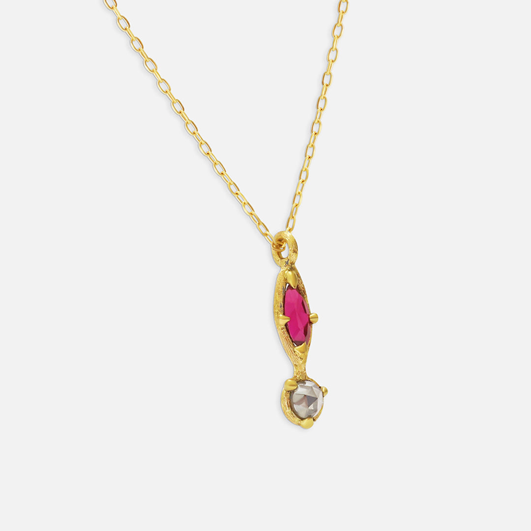 Silk / Ruby + Milky Diamond Pendant By Hiroyo in pendants Category