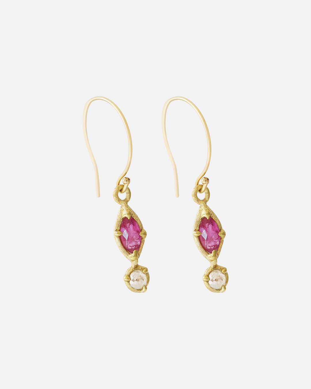 Silk / Ruby + Milky Diamond Earrings By Hiroyo in earrings Category
