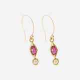 Silk / Ruby + Milky Diamond Earrings By Hiroyo in earrings Category