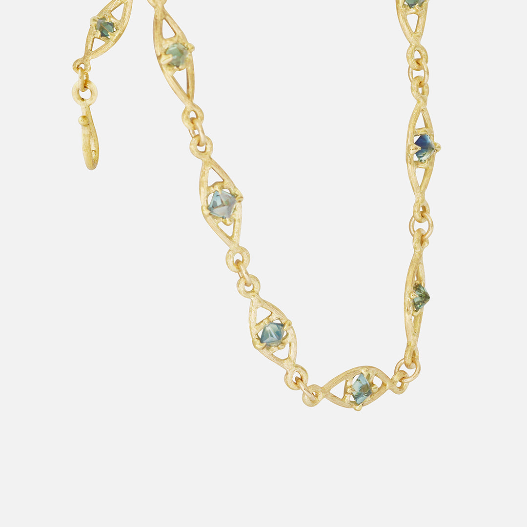 Silk / Sapphire Pyramid Bracelet By Hiroyo in bracelets Category