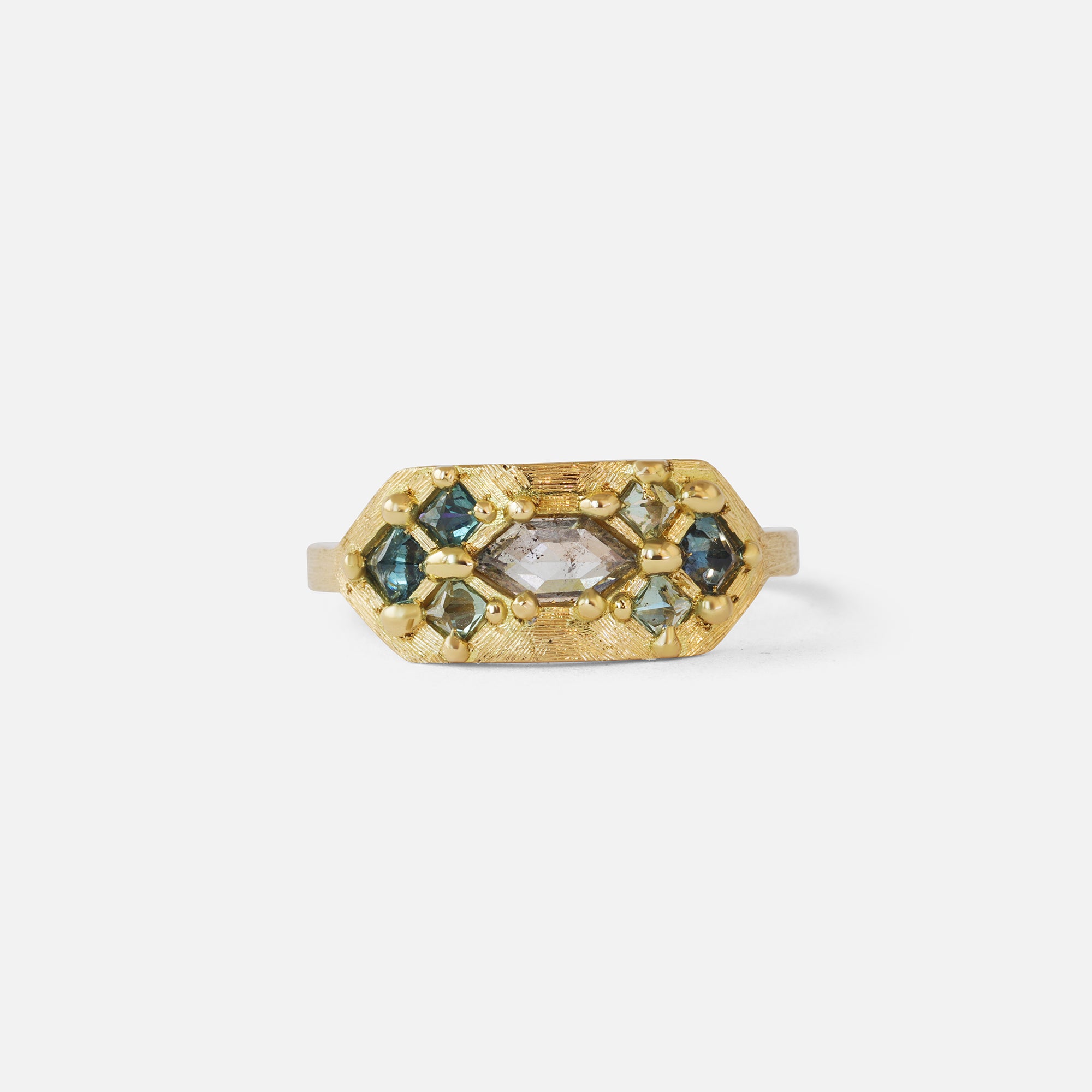 Silk / Pyramid Elongated Hex Ring By Hiroyo in ENGAGEMENT Category
