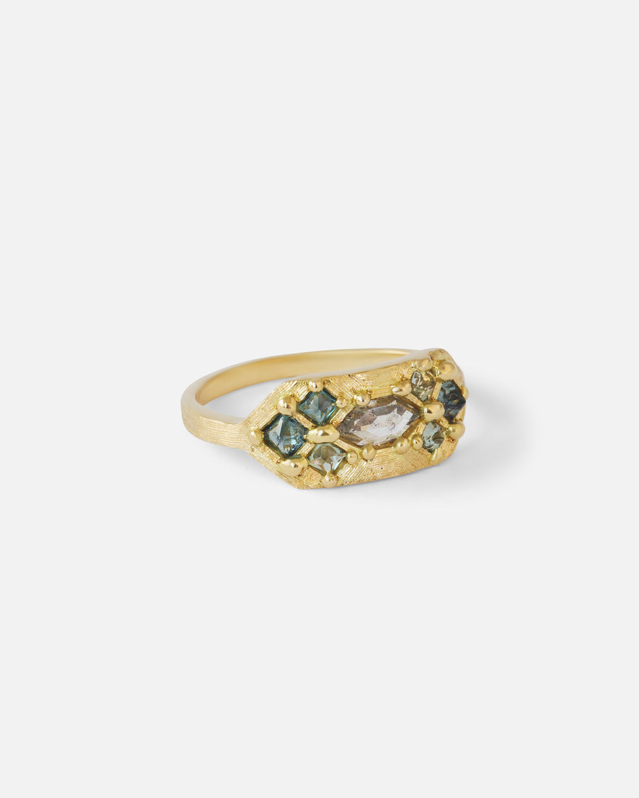 Silk / Pyramid Elongated Hex Ring By Hiroyo in ENGAGEMENT Category