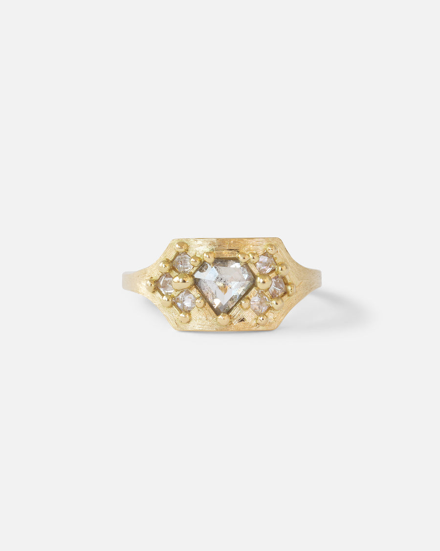 Silk / Signet Pentagon Ring By Hiroyo in ENGAGEMENT Category
