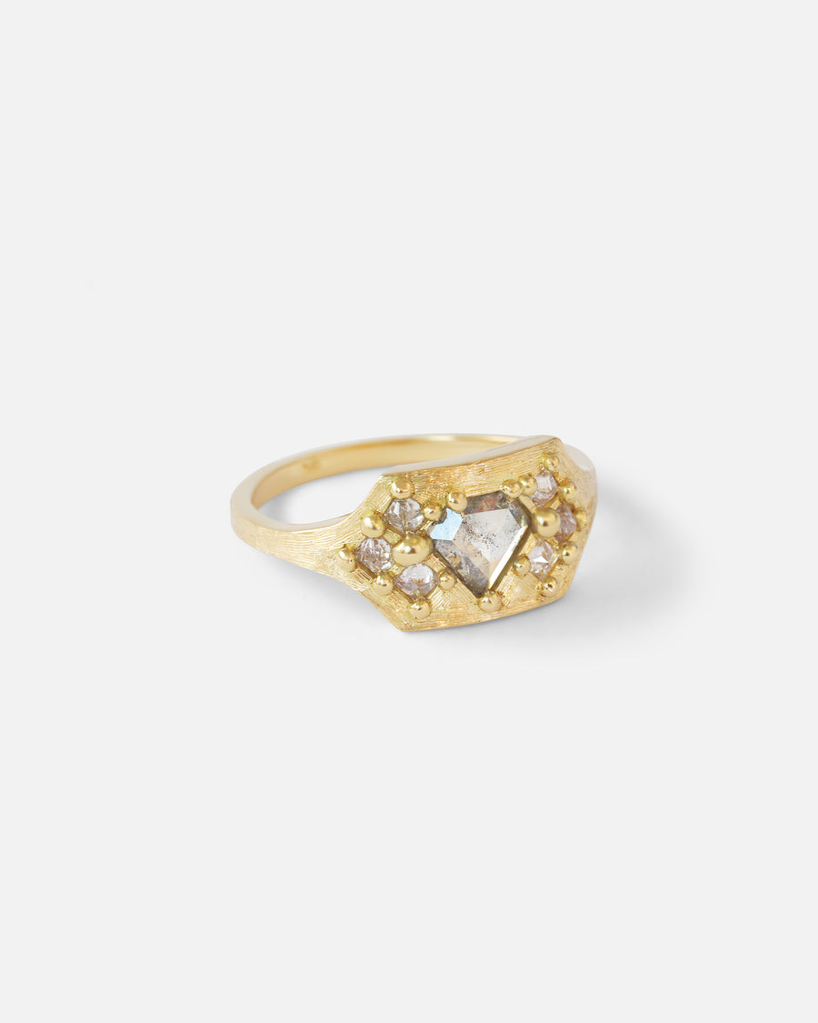Silk / Signet Pentagon Ring By Hiroyo in ENGAGEMENT Category