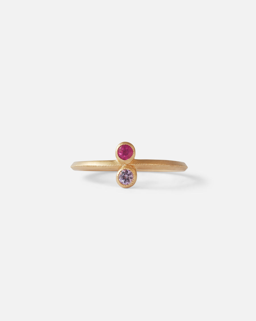 Melee Ball / Toi et Moi / Ruby and Pink Sapphire Ring By fitzgerald jewelry in rings Category
