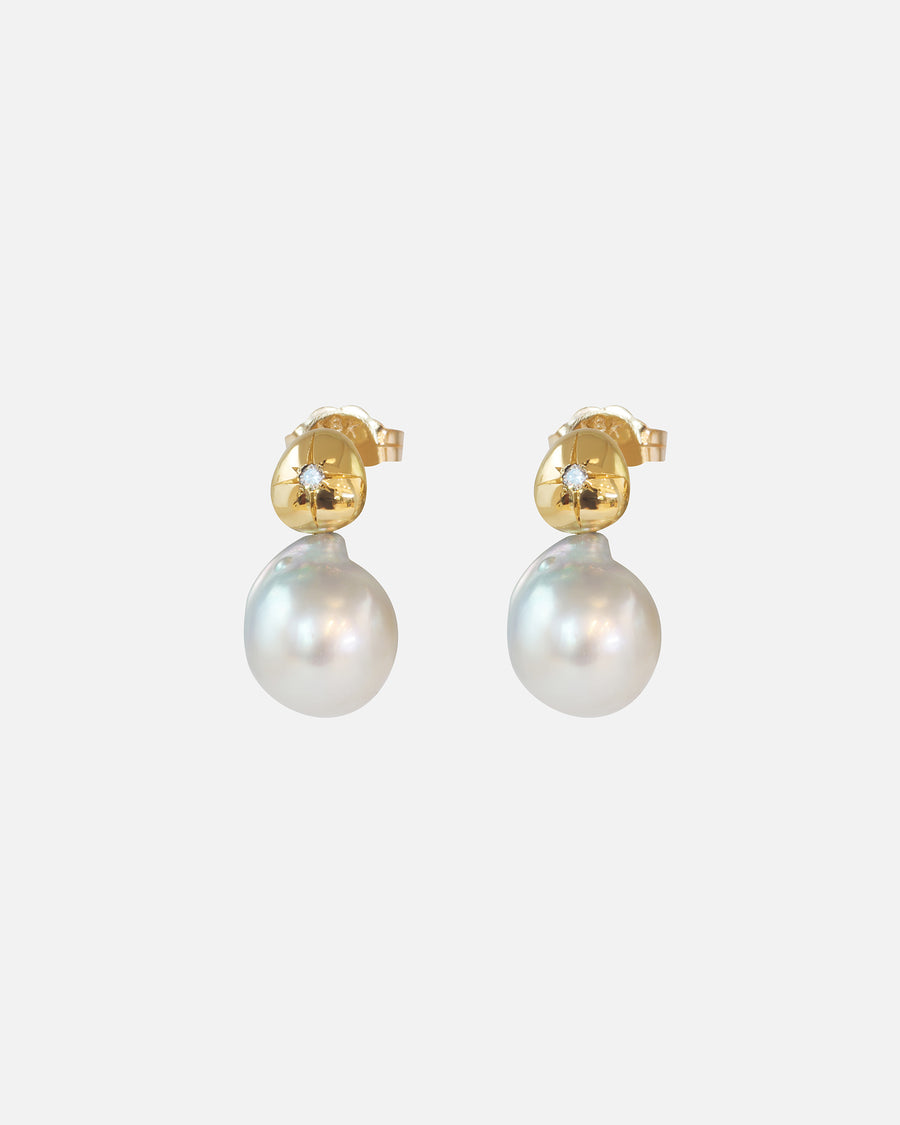 Umi / Triangle Shaped with Akoya Pearl Earrings By Hiroyo in earrings Category