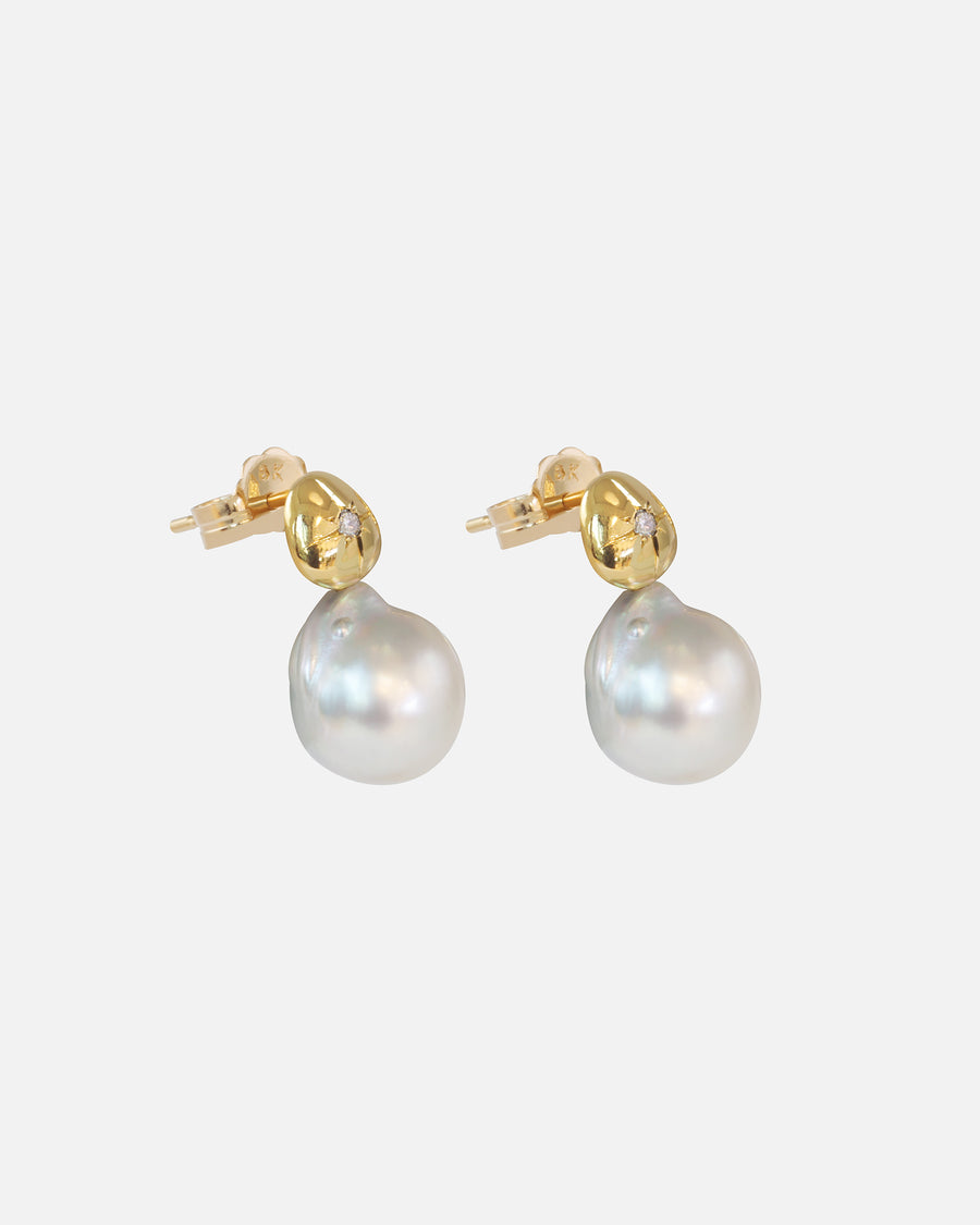 Umi / Triangle Shaped with Akoya Pearl Earrings By Hiroyo in earrings Category