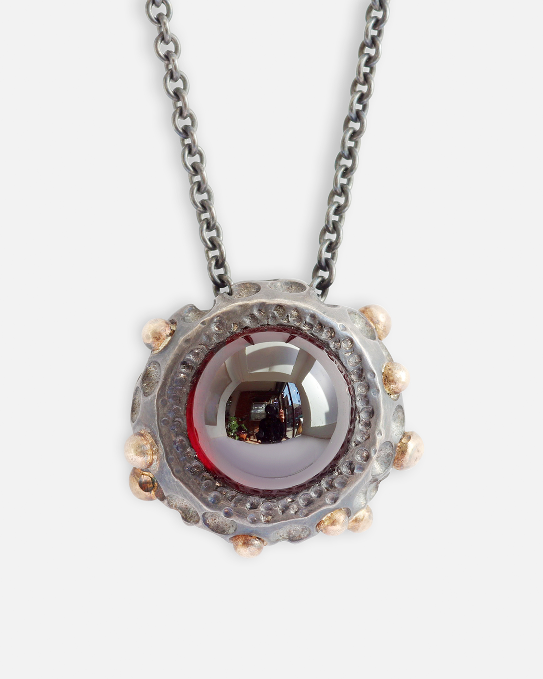Honeycomb / Garnet Pendant By fitzgerald jewelry in pendants Category