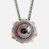 Honeycomb / Garnet Pendant By fitzgerald jewelry in pendants Category