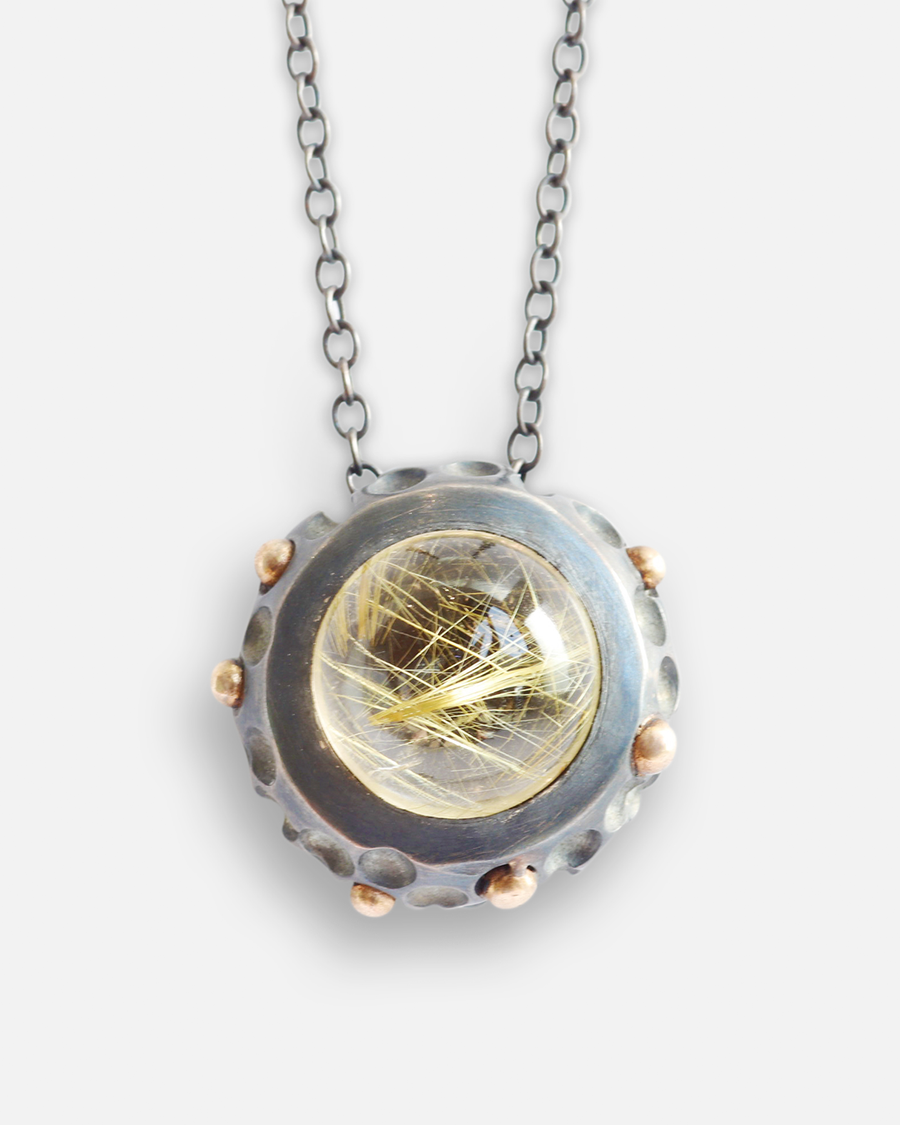 Honeycomb / Quartz Pendant By fitzgerald jewelry in pendants Category