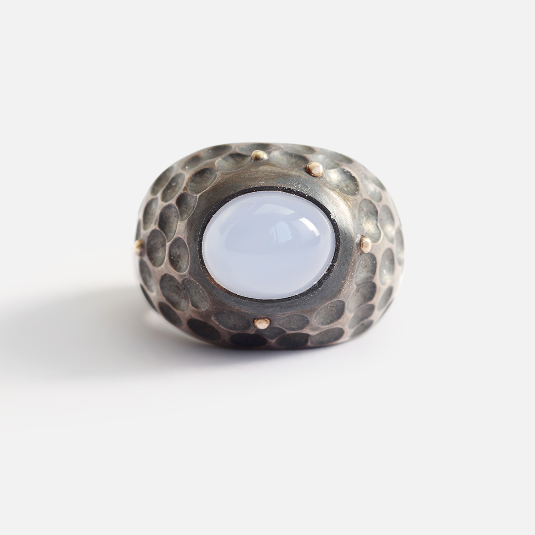 Honeycomb / Chalcedony Ring By fitzgerald jewelry in rings Category