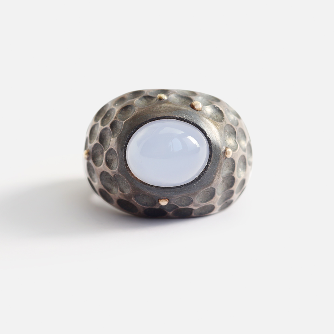 Honeycomb / Chalcedony Ring By fitzgerald jewelry