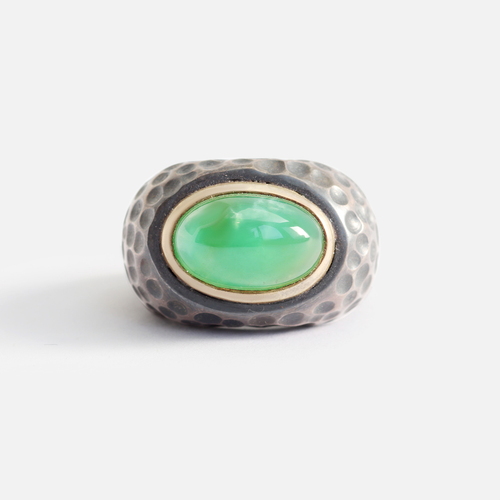 Honeycomb / Chrysoprase Ring By fitzgerald jewelry in rings Category